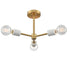 Brass Ceiling Light Semi Flush Mount Fixture 3-Light Sputnik Ceiling Lighting